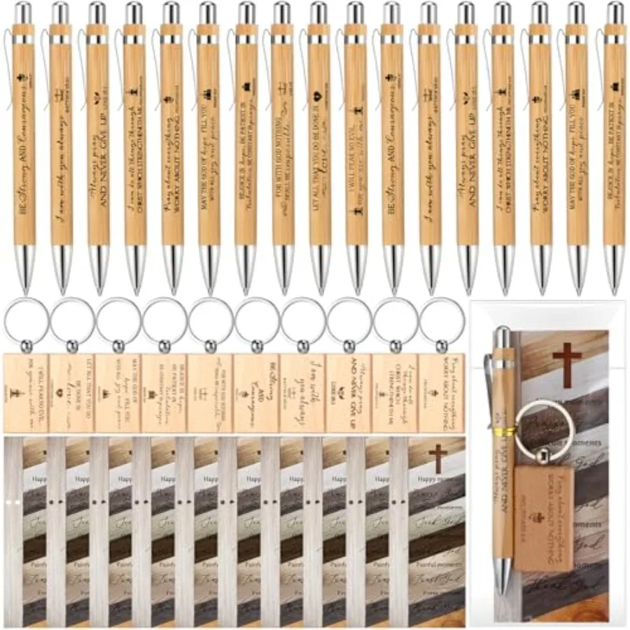 Sets Christian Gifts Bulk Bible Verse Bamboo Pens Inspirational Religious Wooden Keychains Scripture Bookmark Sets for Women Me
Sets Christian Gifts Bulk Bible Verse Bamboo Pens Inspirational Religious Wooden Keychains Scripture Bookmark Sets for Women Me