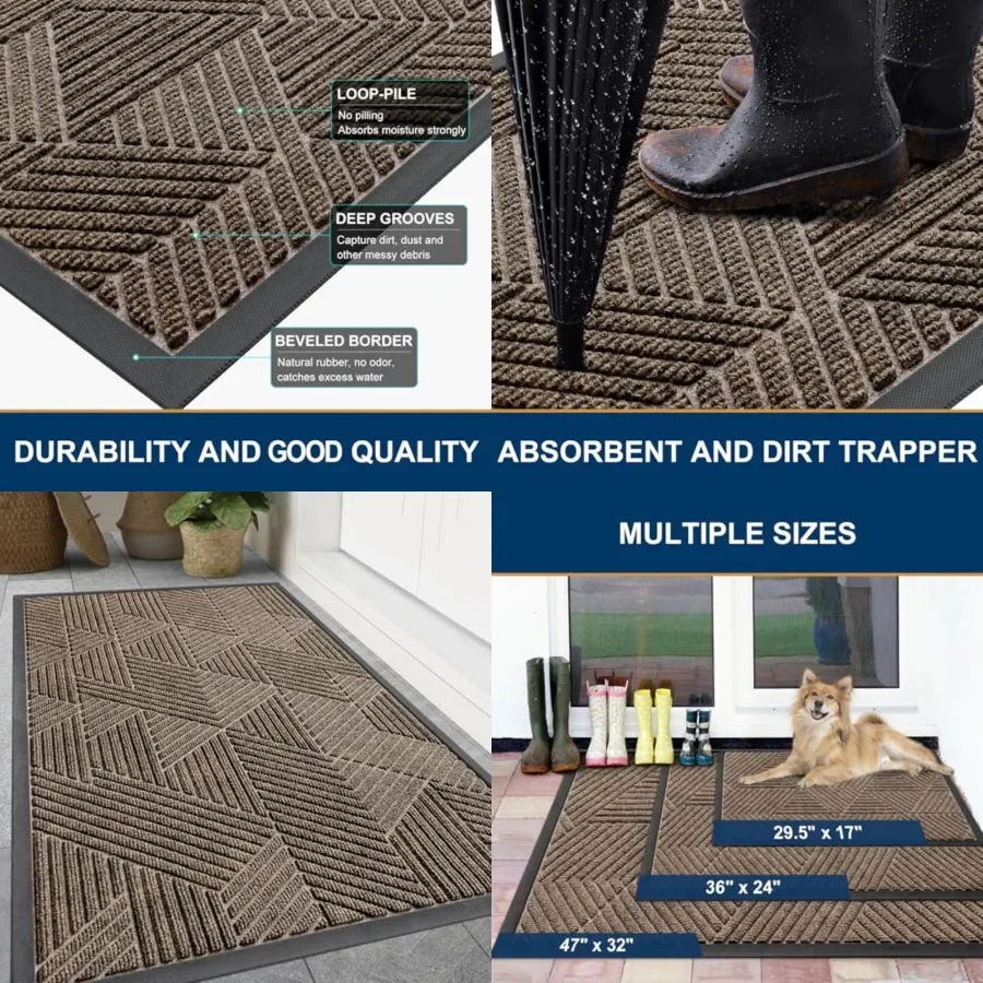 Front Door Mat Outside Entrance, Heavy Duty Sturdy Natural Rubber Doormat, Trap Dirt and Moisture, Easy Clean Low Profile Welco
Front Door Mat Outside Entrance, Heavy Duty Sturdy Natural Rubber Doormat, Trap Dirt and Moisture, Easy Clean Low Profile Welco