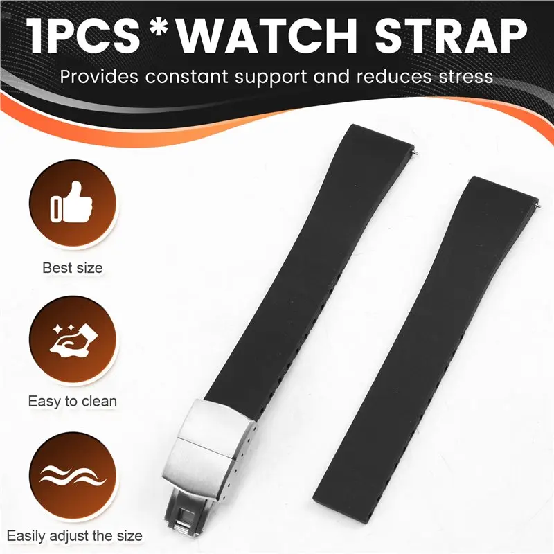 FKM Rubber Watch Strap 20X16mm FKM For CTS Watchband Quick Release Butterfly Silver Buckle Cut-To-Size-Y41A
FKM Rubber Watch Strap 20X16mm FKM For CTS Watchband Quick Release Butterfly Silver Buckle Cut-To-Size-Y41A