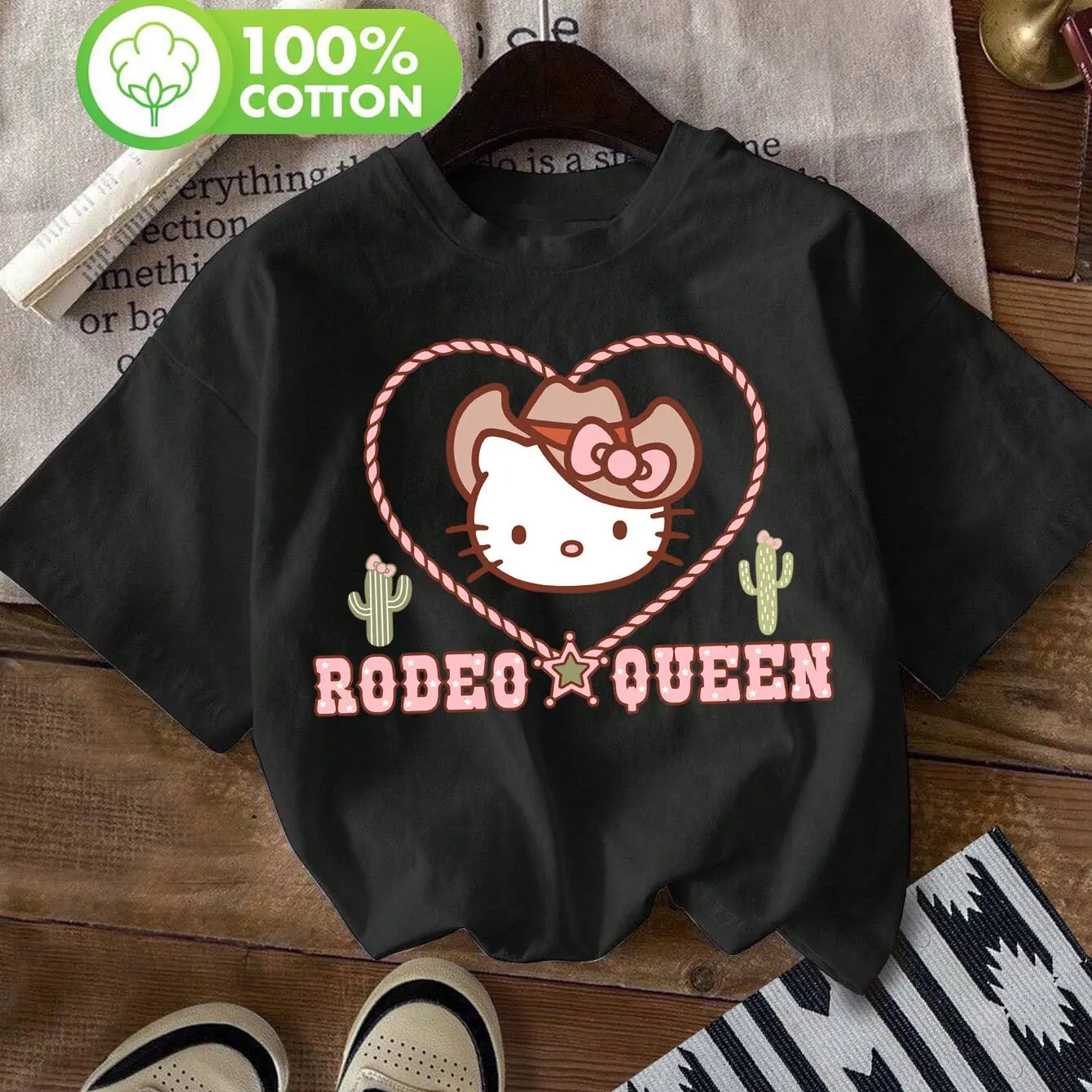 Women's Girls Kids Summer New Western Denim Hello Kitty Printed T-shirt Cotton Y2K Loose Casual Versatile Short Sleeved Top
Women's Girls Kids Summer New Western Denim Hello Kitty Printed T-shirt Cotton Y2K Loose Casual Versatile Short Sleeved Top