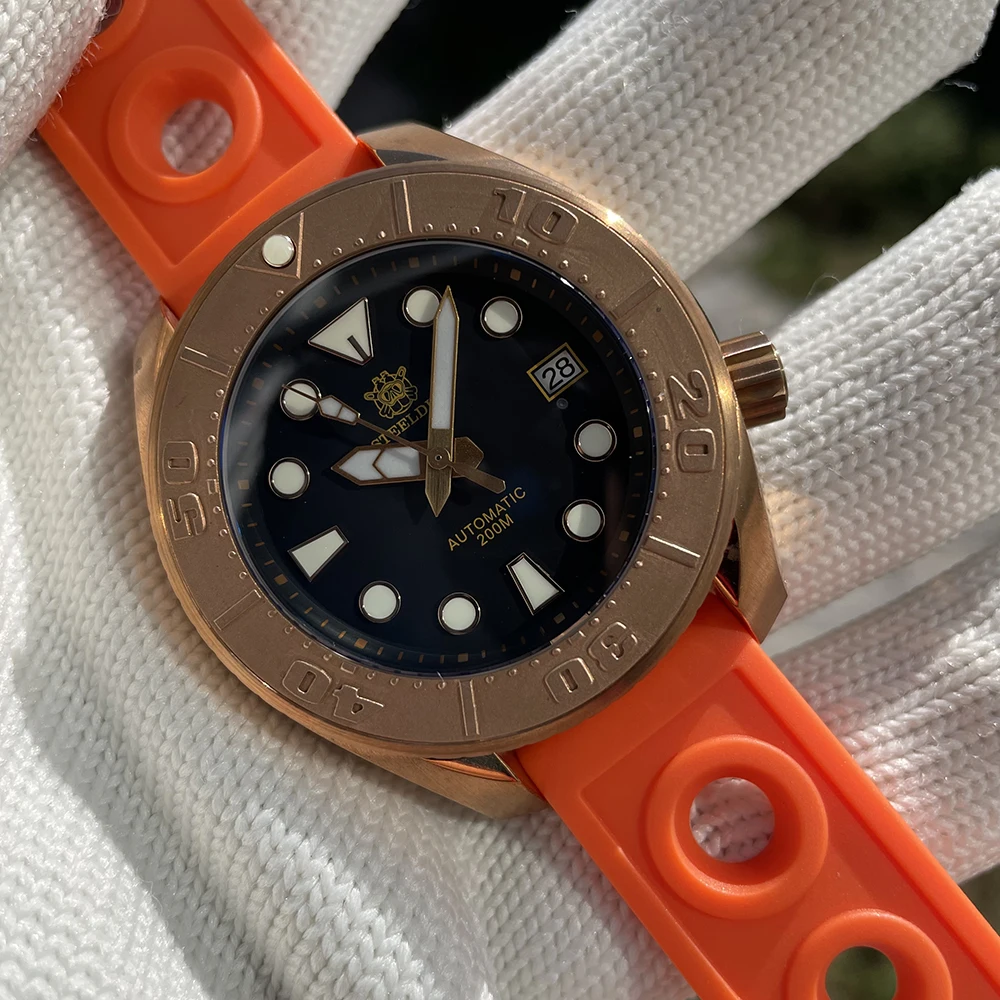 STEELDIVE SD1971S 200m Bronze Mens Diver Watch Waterproof Luminous Mechanical Watch Sapphire Crystal NH35 Automatic Watches Men
STEELDIVE SD1971S 200m Bronze Mens Diver Watch Waterproof Luminous Mechanical Watch Sapphire Crystal NH35 Automatic Watches Men