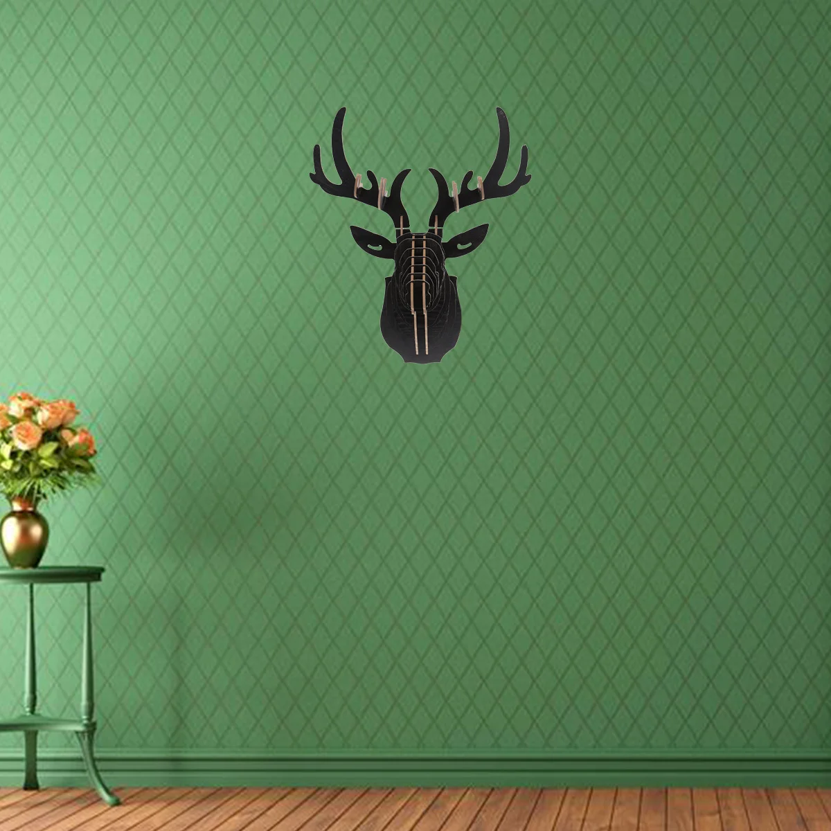 Wooden Elk Wall Decor 3D Hanging Board For Home Kitchen Bedroom Black Art Craft Room Decoration Wall Hanging Tag 
Wooden Elk Wall Decor 3D Hanging Board For Home Kitchen Bedroom Black Art Craft Room Decoration Wall Hanging Tag