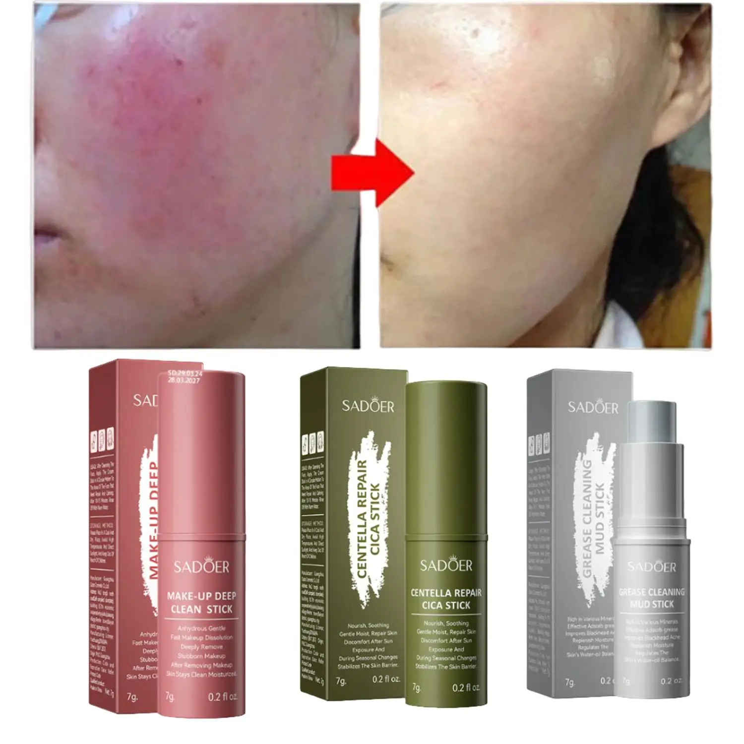 SADIER Centella Solid Face Cream Stick Smooth Repair Skin Barrier Moisturizing Oil Control Makeup Removal Face Skin Care Stick
SADIER Centella Solid Face Cream Stick Smooth Repair Skin Barrier Moisturizing Oil Control Makeup Removal Face Skin Care Stick