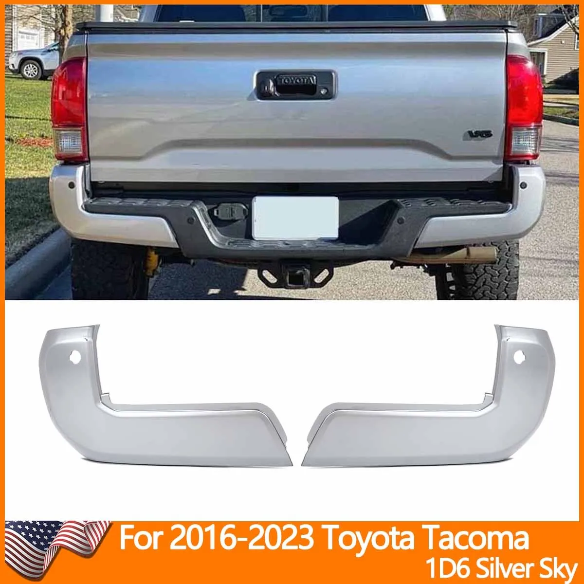 1D6 Silver Rear Bumper End Caps Sensor Hole Set For Toyota Tacoma 2016 2017 2018 2019 2020 2021 2022 2023 tail bumper parts
1D6 Silver Rear Bumper End Caps Sensor Hole Set For Toyota Tacoma 2016 2017 2018 2019 2020 2021 2022 2023 tail bumper parts