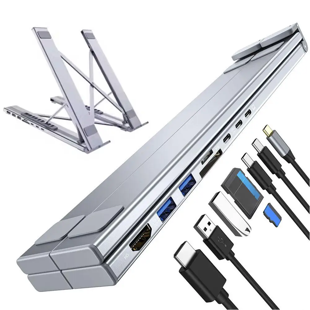 Универсальная подставка для ноутбука 8 в 1, USB C-концентратор, док-станция для ноутбука, поддержка Pro/air//Q8o0
Универсальная подставка для ноутбука 8 в 1, USB C-концентратор, док-станция для ноутбука, поддержка Pro/air//Q8o0