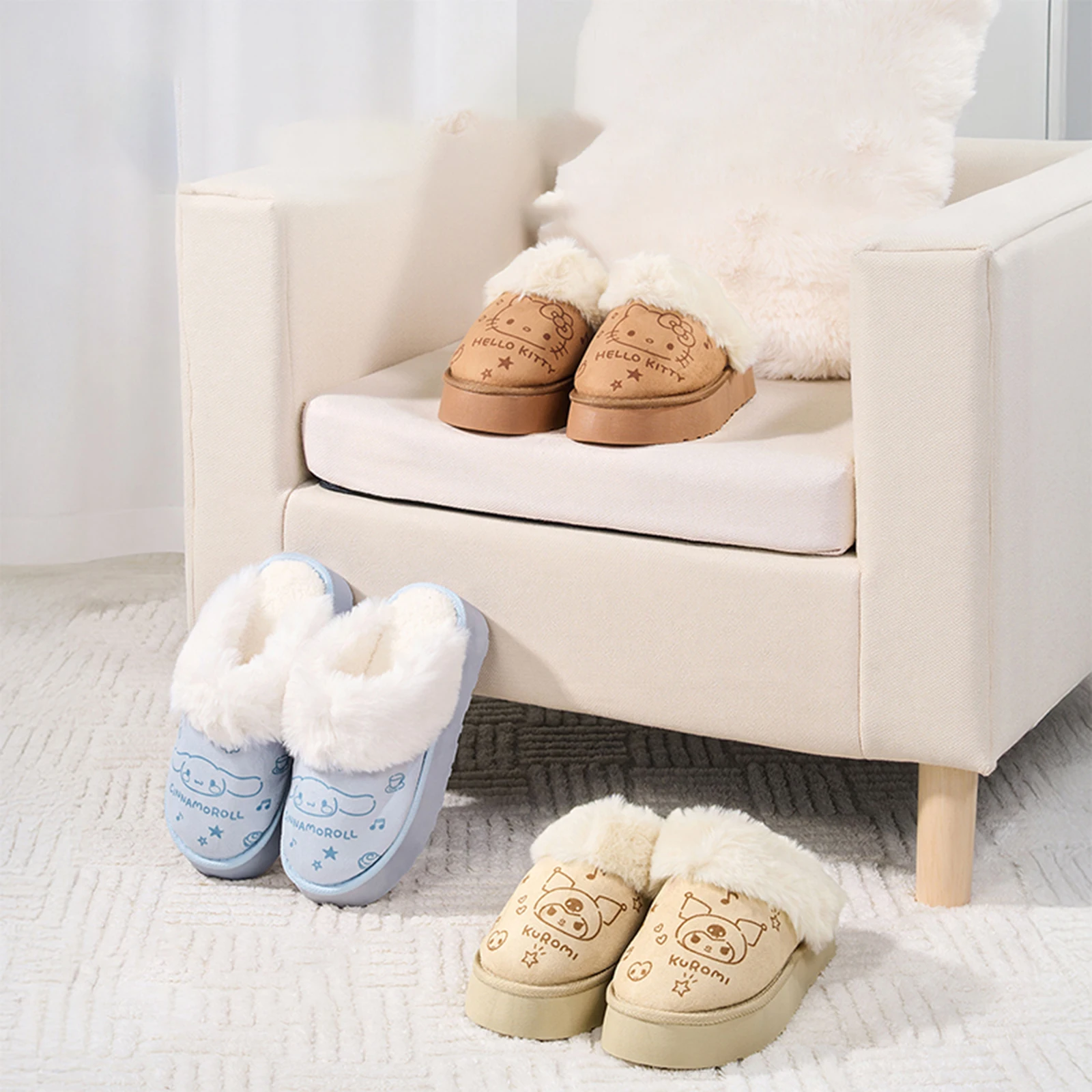 Sanrio Slippers Hello Kitty Cinnamoroll Kuromi Platform Slippers Cotton Thick Sole Home Sandals Non Slip Winter Indoor Shoes
Sanrio Slippers Hello Kitty Cinnamoroll Kuromi Platform Slippers Cotton Thick Sole Home Sandals Non Slip Winter Indoor Shoes