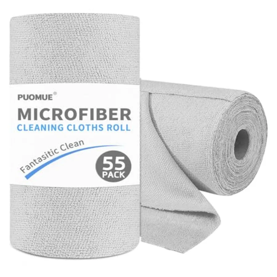 55 Pack Microfiber Cleaning Cloth Roll, Tear Away Reusable Paper Towels, 11" X 9", Ultra Absorbent and Lint Free Microfiber Clo
55 Pack Microfiber Cleaning Cloth Roll, Tear Away Reusable Paper Towels, 11" X 9", Ultra Absorbent and Lint Free Microfiber Clo