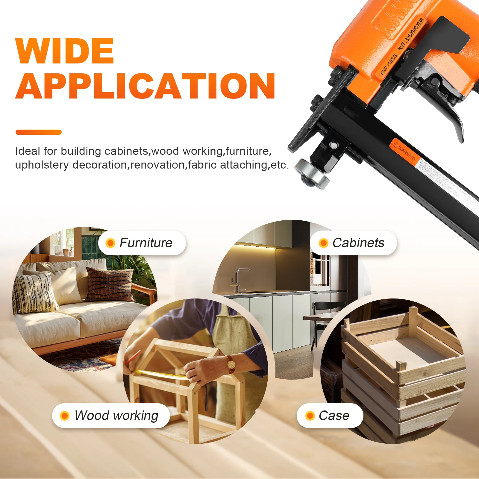 KAMSIN KN7116SG 22 Gauge with Guide Roller, 3/8-Inch Crown, 1/4-Inch to 5/8-Inch Leg Length Fine Wire Stapler for Furniture
KAMSIN KN7116SG 22 Gauge with Guide Roller, 3/8-Inch Crown, 1/4-Inch to 5/8-Inch Leg Length Fine Wire Stapler for Furniture