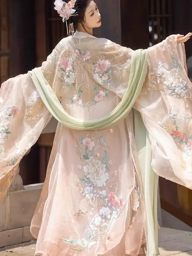Hanfu Heavy Industry Embroidery Gradient Large Sleeve Tang Made Hezi Skirt Chinese Style Tang Dynasty Cosplay Costume
Hanfu Heavy Industry Embroidery Gradient Large Sleeve Tang Made Hezi Skirt Chinese Style Tang Dynasty Cosplay Costume