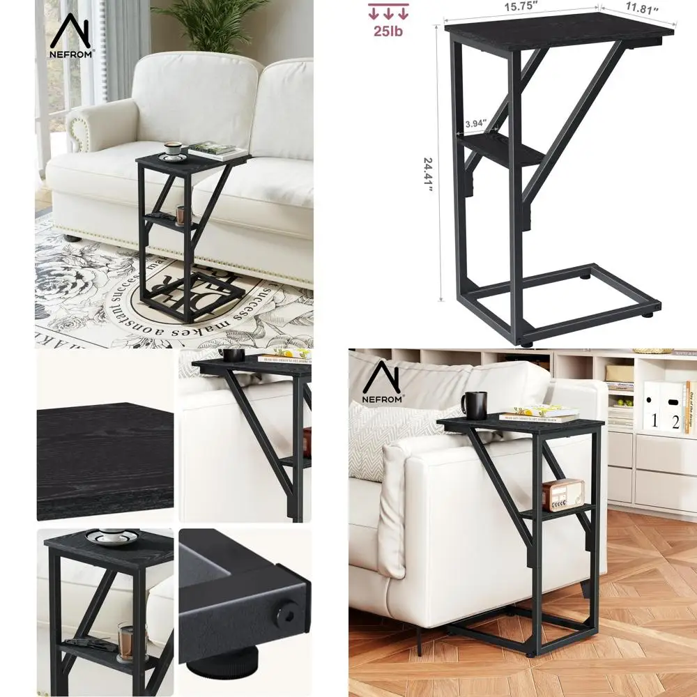 Compact 2-Piece TV Tray Set, C-Shaped Side Tables for Sofa, Living & Bedroom Use, Black ET-D-BK2
Compact 2-Piece TV Tray Set, C-Shaped Side Tables for Sofa, Living & Bedroom Use, Black ET-D-BK2