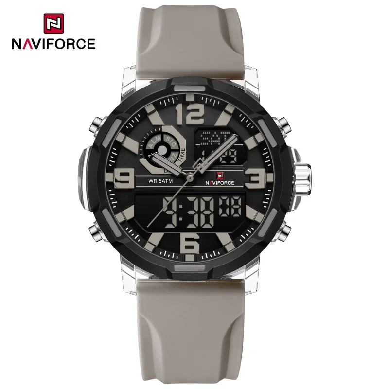NAVIFORCE Men's Sports Watch Dual Display Wristwatch 5ATM Waterproof Luminous Silicone Strap Chronograph Alarm Male Watch NAVIFO
NAVIFORCE Men's Sports Watch Dual Display Wristwatch 5ATM Waterproof Luminous Silicone Strap Chronograph Alarm Male Watch NAVIFO