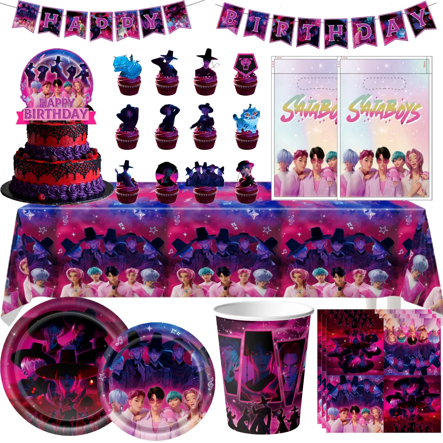 Demon Hunters Kpop kit Party Decor kpop Demon Hunter Plates Napkins Cup Table cloth Baby Shower k pop Demon Hunters Party Favors
Demon Hunters Kpop kit Party Decor kpop Demon Hunter Plates Napkins Cup Table cloth Baby Shower k pop Demon Hunters Party Favors