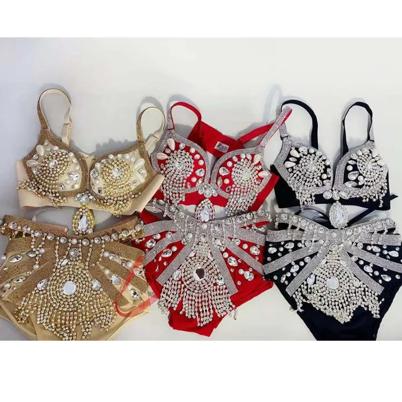 Luxury Nightclub Bar Party Show Stage Performance Bikini Dance Costume Black Red Rhinestones Beading Bra Shorts 2 Piece Set
Luxury Nightclub Bar Party Show Stage Performance Bikini Dance Costume Black Red Rhinestones Beading Bra Shorts 2 Piece Set