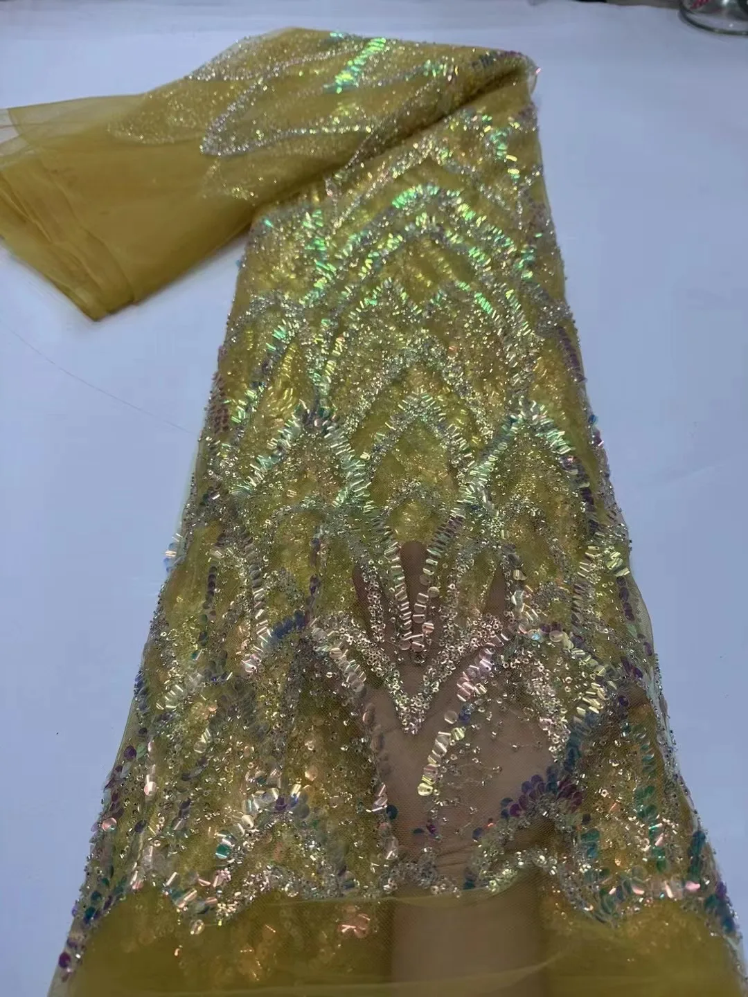 Green African Sequins Lace Fabrics High Quality 5 Yards Embroidery French Nigerian Tulle Lace Fabric For Wedding Party Sewing
Green African Sequins Lace Fabrics High Quality 5 Yards Embroidery French Nigerian Tulle Lace Fabric For Wedding Party Sewing