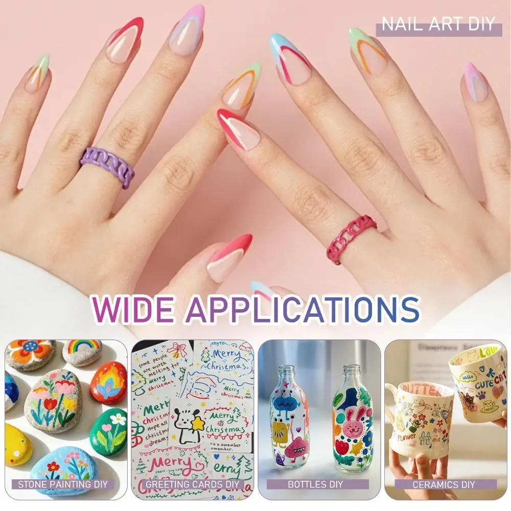 12 Colors Nail Art Pens Set Quick Dry Long Lasting DIY Manicure Tools 0.5MM Fine Tip Vibrant Doodle Pen Nail Art Creation
12 Colors Nail Art Pens Set Quick Dry Long Lasting DIY Manicure Tools 0.5MM Fine Tip Vibrant Doodle Pen Nail Art Creation