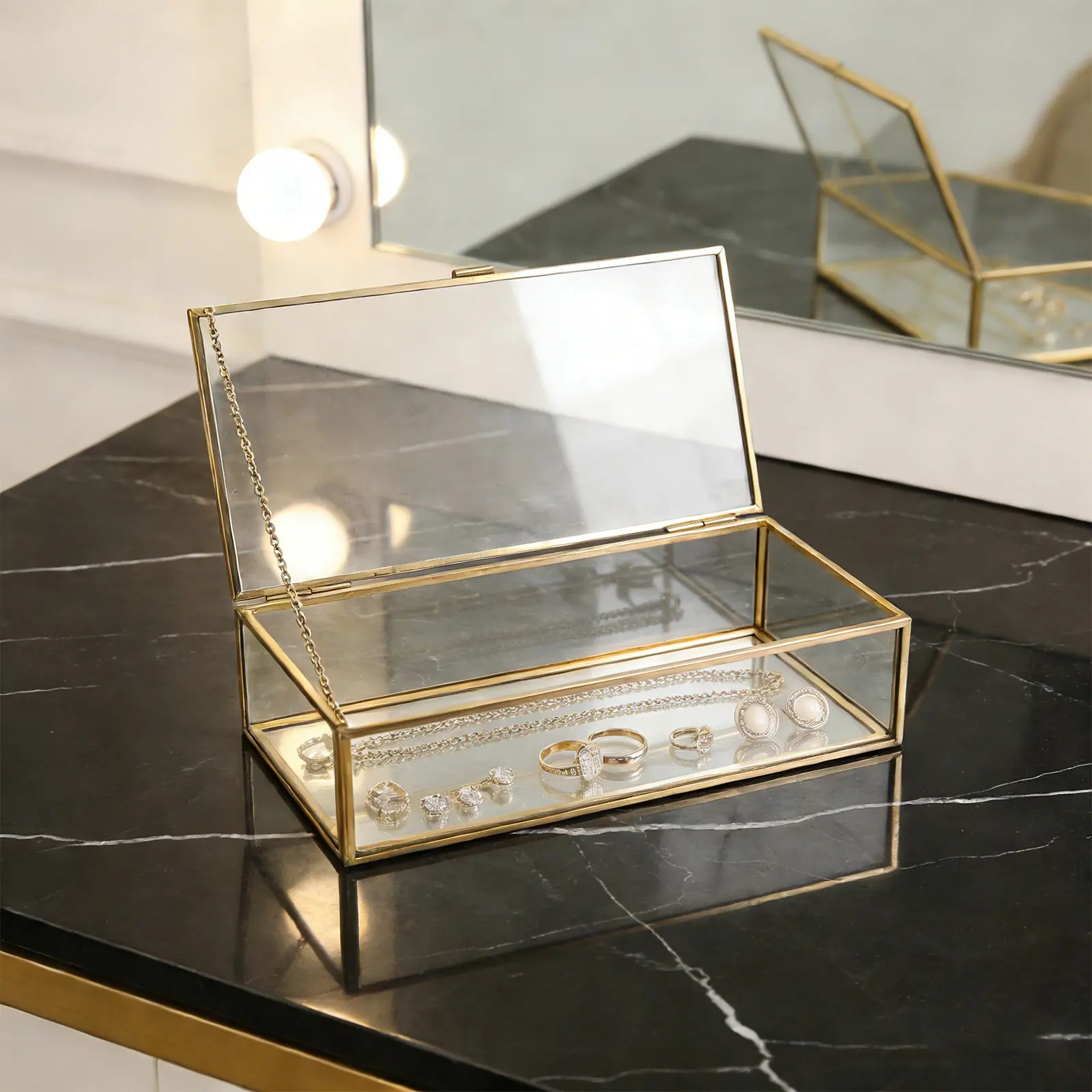 Retro Jewelry Box with Mirror and Drawers Multi Layer Organizer Case for Women Girls Travel Home Dressing Table Storage
Retro Jewelry Box with Mirror and Drawers Multi Layer Organizer Case for Women Girls Travel Home Dressing Table Storage