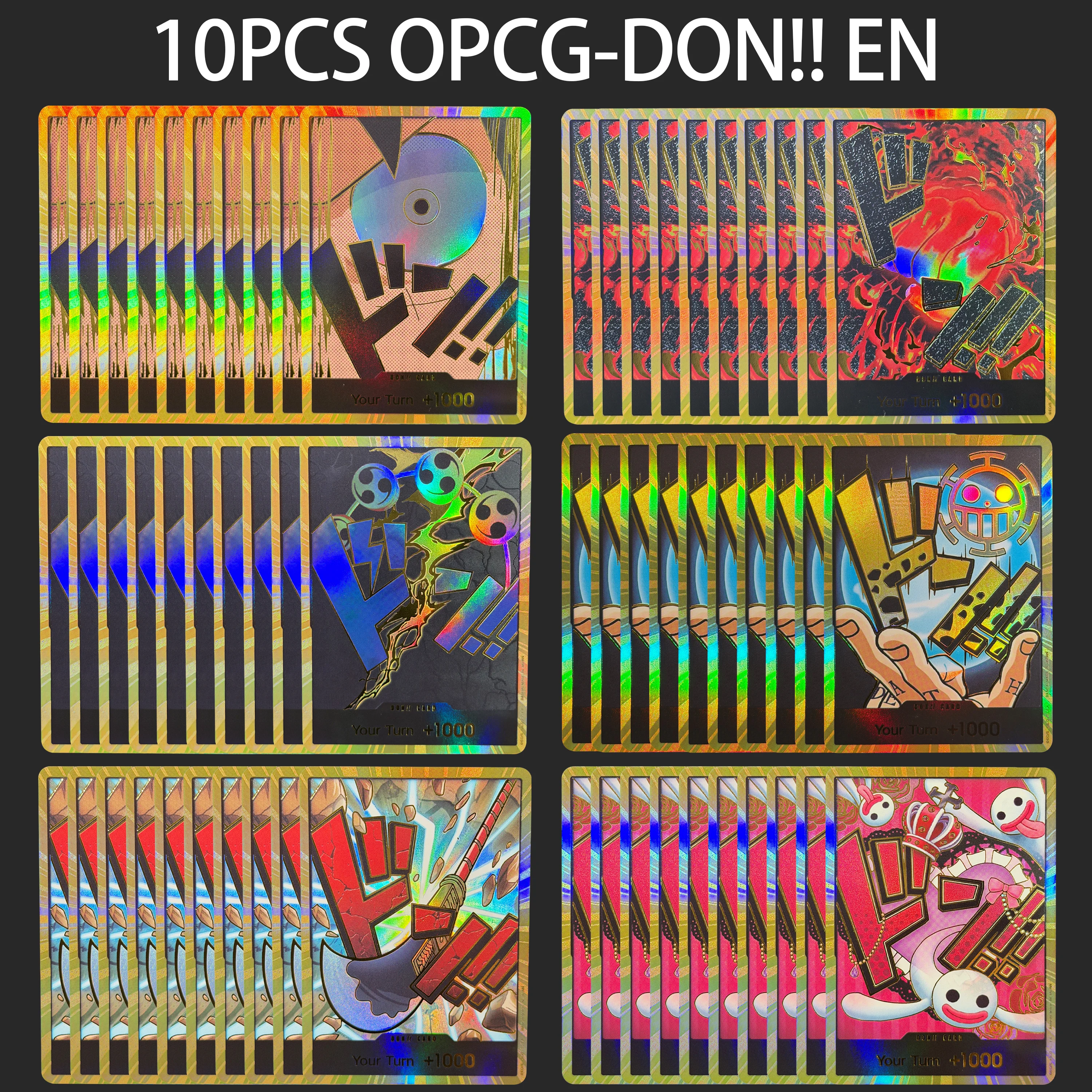 10PCS One Piece OPCG TCG DON!!Gold Foil Proxy Cards EN Kyros Perona Akainu Uta Jin Doflamingo Vivi Enel Display Collection Toys
10PCS One Piece OPCG TCG DON!!Gold Foil Proxy Cards EN Kyros Perona Akainu Uta Jin Doflamingo Vivi Enel Display Collection Toys