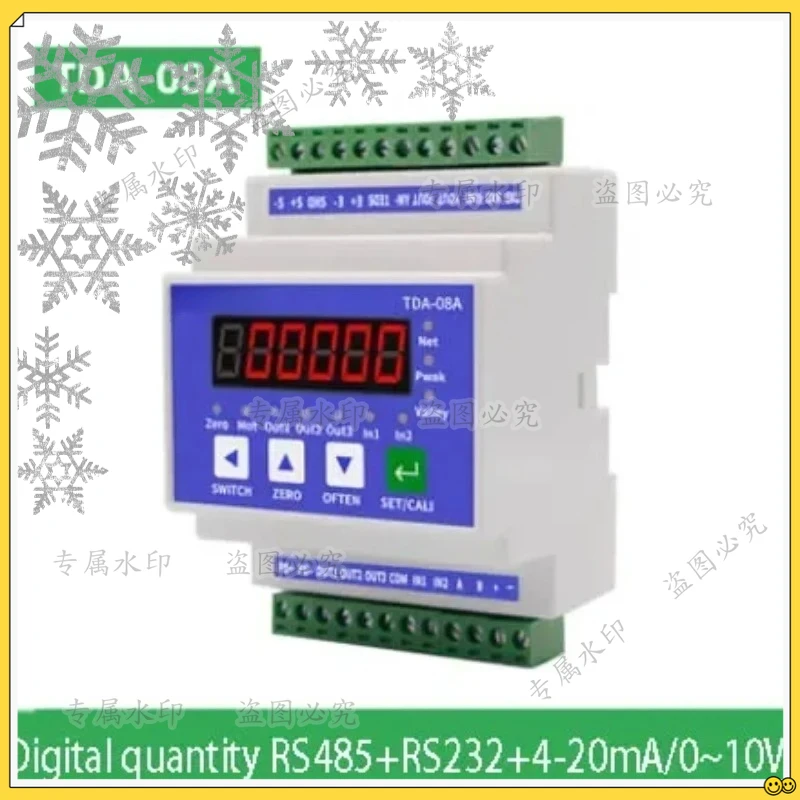 TDA08A Rail-Mount Weighing Module, RS232/RS485, High Precision, MODBUS RTU, Signal Amplifier TDA-08A/B/C
TDA08A Rail-Mount Weighing Module, RS232/RS485, High Precision, MODBUS RTU, Signal Amplifier TDA-08A/B/C