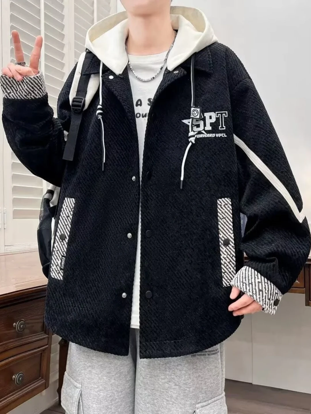 Men's Casual irt Sle Jaet plus Size Autumn Spring Loose Fitting Luxury Feel Outerwear Long Sve Thermal Polyester
Men's Casual irt Sle Jaet plus Size Autumn Spring Loose Fitting Luxury Feel Outerwear Long Sve Thermal Polyester