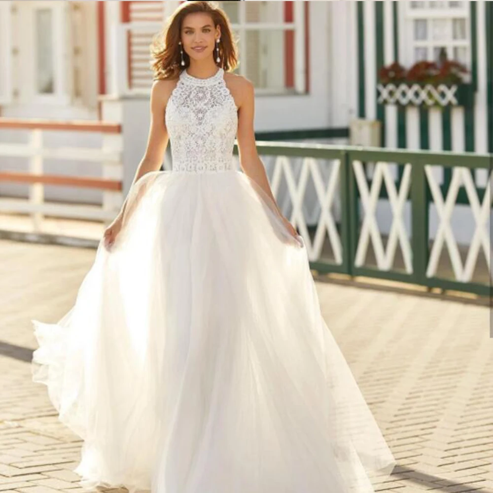 ZJ9342 Boho Wedding Dress Vintage 2024 Halter Bohemian Sleeveless Bohemian Lace Bridal Gown Sweep Train Custom Made
ZJ9342 Boho Wedding Dress Vintage 2024 Halter Bohemian Sleeveless Bohemian Lace Bridal Gown Sweep Train Custom Made