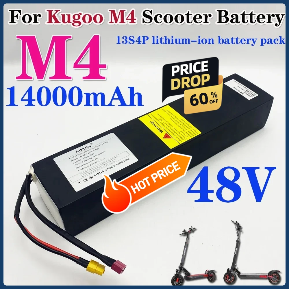 genuine 18650 Lithium Battery 13S4P Original 48V 14000mAh for Kugoo M4/M4 Pro+Kirin Electric Scooter Powerful Motor 
genuine 18650 Lithium Battery 13S4P Original 48V 14000mAh for Kugoo M4/M4 Pro+Kirin Electric Scooter Powerful Motor