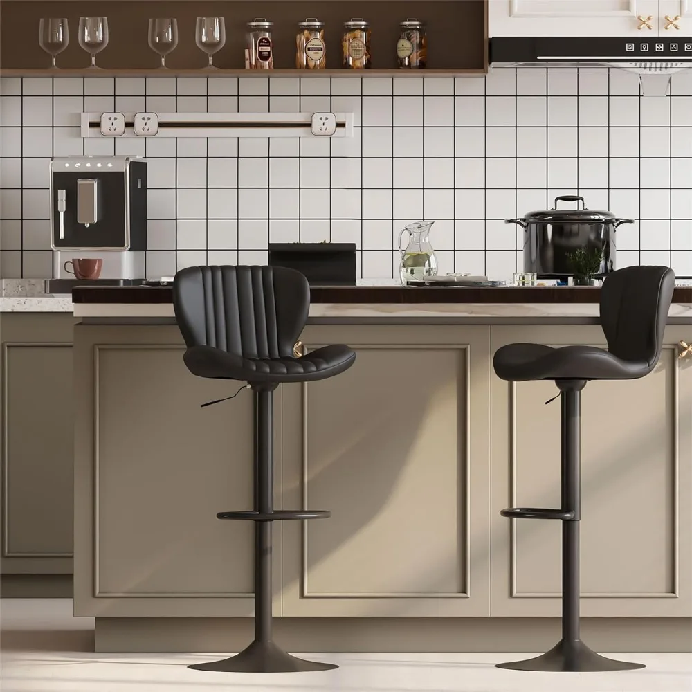 Bar Stools Set of 2, Leather Adjustable Barstools Counter Height Modern Bar Stools, Island Chairs Set of 2 for Kitchen
Bar Stools Set of 2, Leather Adjustable Barstools Counter Height Modern Bar Stools, Island Chairs Set of 2 for Kitchen