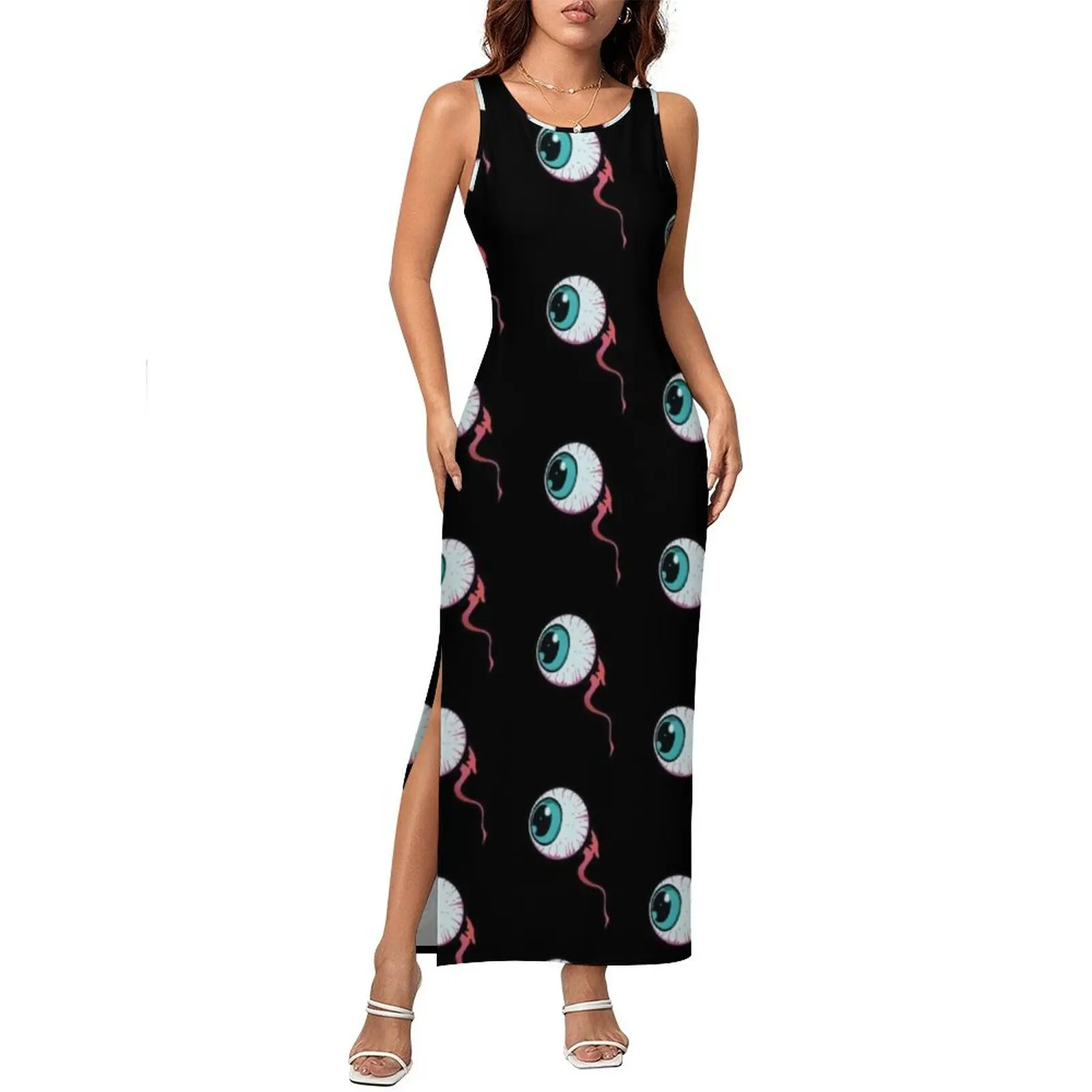 Ladies Bodycon Dress Slim Sexy Blue Spooky Eyes Maxi Dresses Summer Bloody Eyeball Design Sleeveless Streetwear Dress Big Size
Ladies Bodycon Dress Slim Sexy Blue Spooky Eyes Maxi Dresses Summer Bloody Eyeball Design Sleeveless Streetwear Dress Big Size