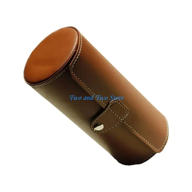 HX6F Elegant Leather Travel Watch Storage Box Compact Protective Design Leather Texture for Jewelry and Small Accessories