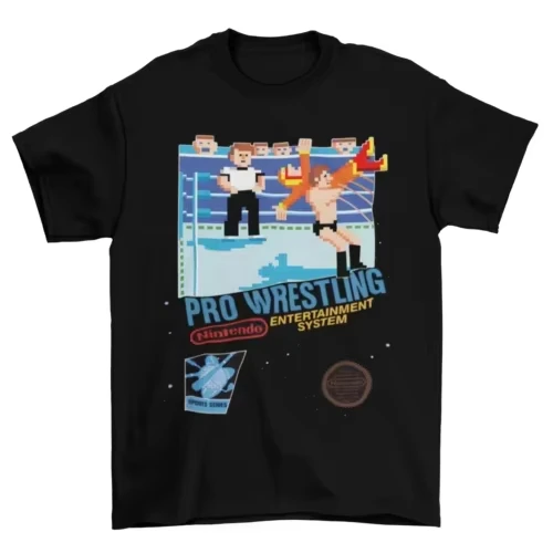 Pro Wrestling NES Cover T-Shirt Unisex Cotton Adult Funny Video Game New sherk
Pro Wrestling NES Cover T-Shirt Unisex Cotton Adult Funny Video Game New sherk