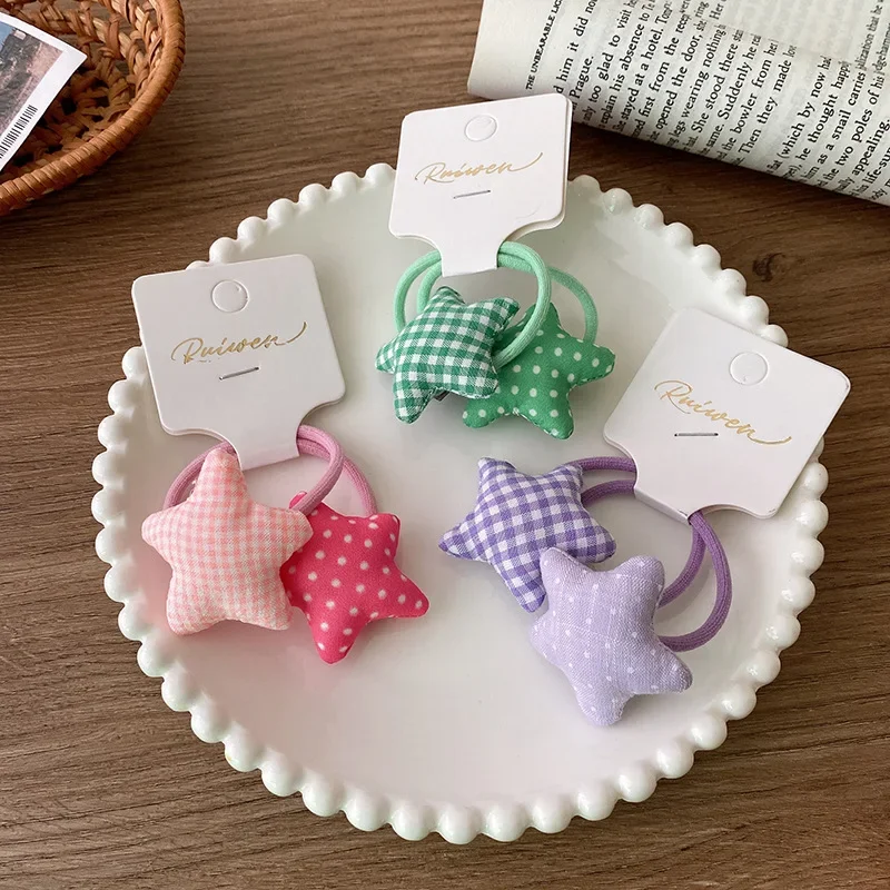 2pcs Korean Cute Colorful Pentagram Elastic Hair Bands Plaid Dot Children Hair Rope Ties Headwear Girls Kids Hair Accessories
2pcs Korean Cute Colorful Pentagram Elastic Hair Bands Plaid Dot Children Hair Rope Ties Headwear Girls Kids Hair Accessories