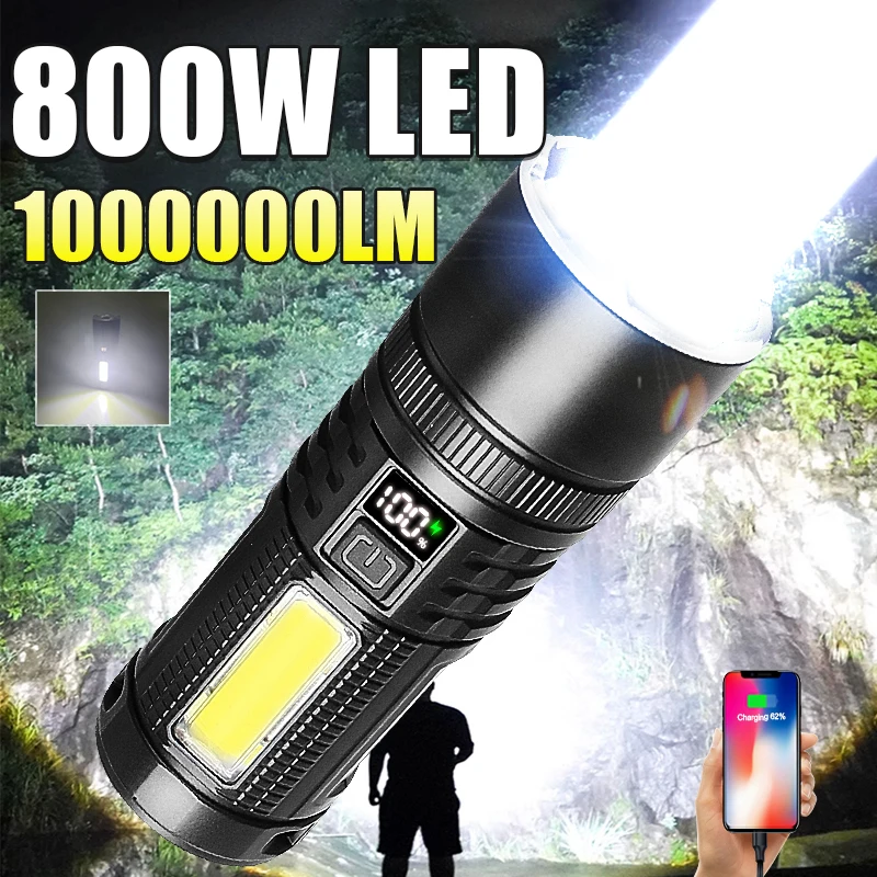 Most Powerful LED Flashlight 1000000LM Portable Lamp Super Bright Tactical Flashlight Rechargeable Lights For Camping Hunting
Most Powerful LED Flashlight 1000000LM Portable Lamp Super Bright Tactical Flashlight Rechargeable Lights For Camping Hunting
