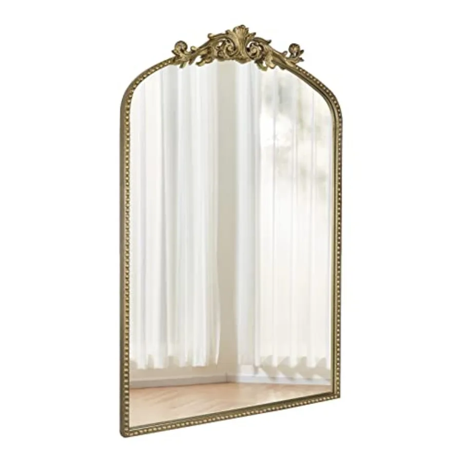 Arched Mirror 36"X24" Gold Traditional Vintage Ornate Baroque Mirror with Metal Frame, Baroque Wall Decor for Entryway/Bathroom
Arched Mirror 36"X24" Gold Traditional Vintage Ornate Baroque Mirror with Metal Frame, Baroque Wall Decor for Entryway/Bathroom