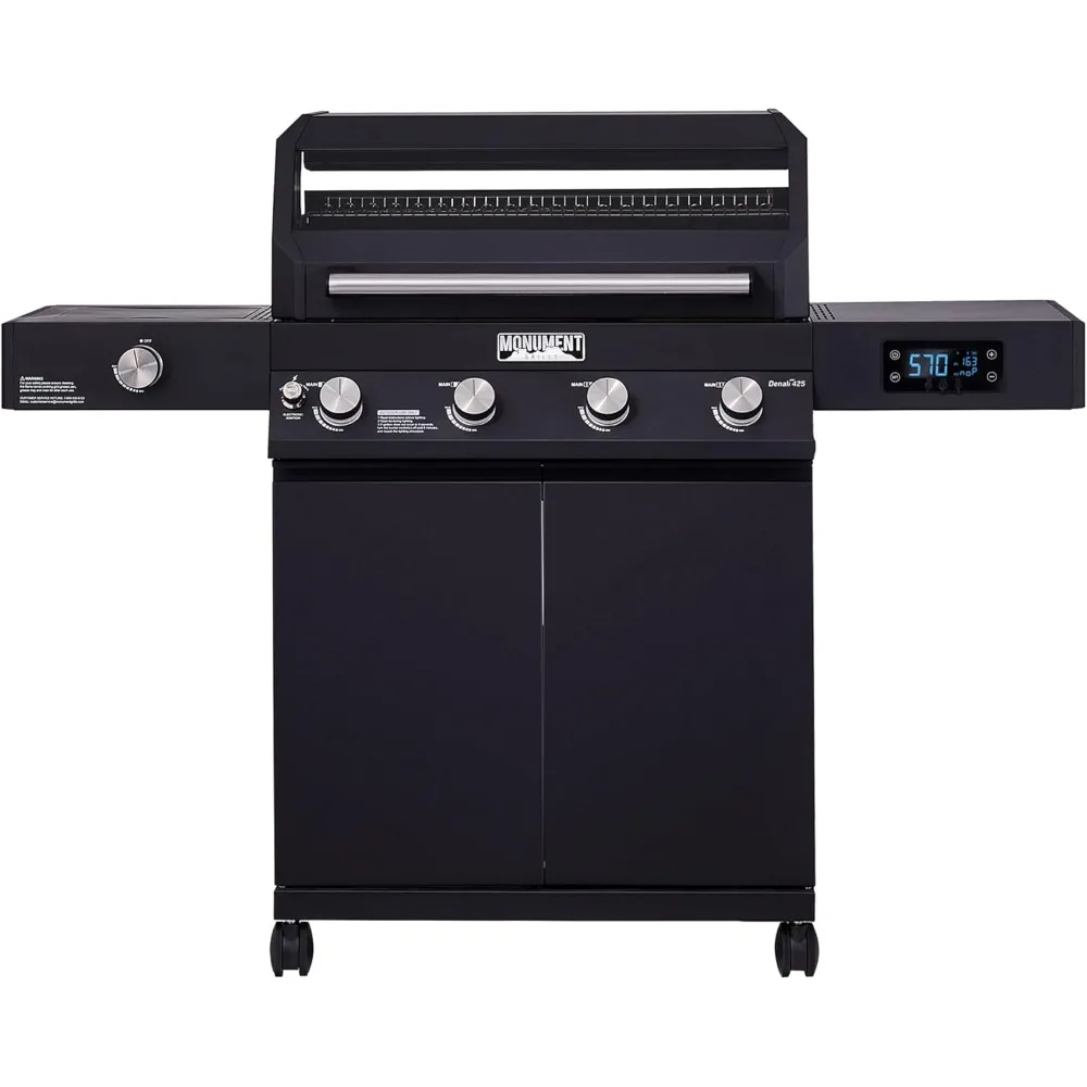 4-Burner Liquid Propane Gas Smart bbq Grill Denali 425 with Smart technology, Side Burner and LED Controls, Black
4-Burner Liquid Propane Gas Smart bbq Grill Denali 425 with Smart technology, Side Burner and LED Controls, Black