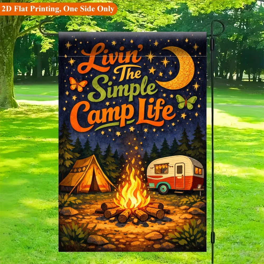 2D Flat, 2D Flat Printing Garden Flag 1pc, Camping Life Is Simple Garden Flag - Single-Sided Printed Outdoor Decor for Home and Garden, Holiday Decoration, Durable Polyester, 29.97x44.96 cm, No Pole Included
2D Flat, 2D Flat Printing Garden Flag 1pc, Camping Life Is Simple Garden Flag - Single-Sided Printed Outdoor Decor for Home and Garden, Holiday Decoration, Durable Polyester, 29.97x44.96 cm, No Pole Included