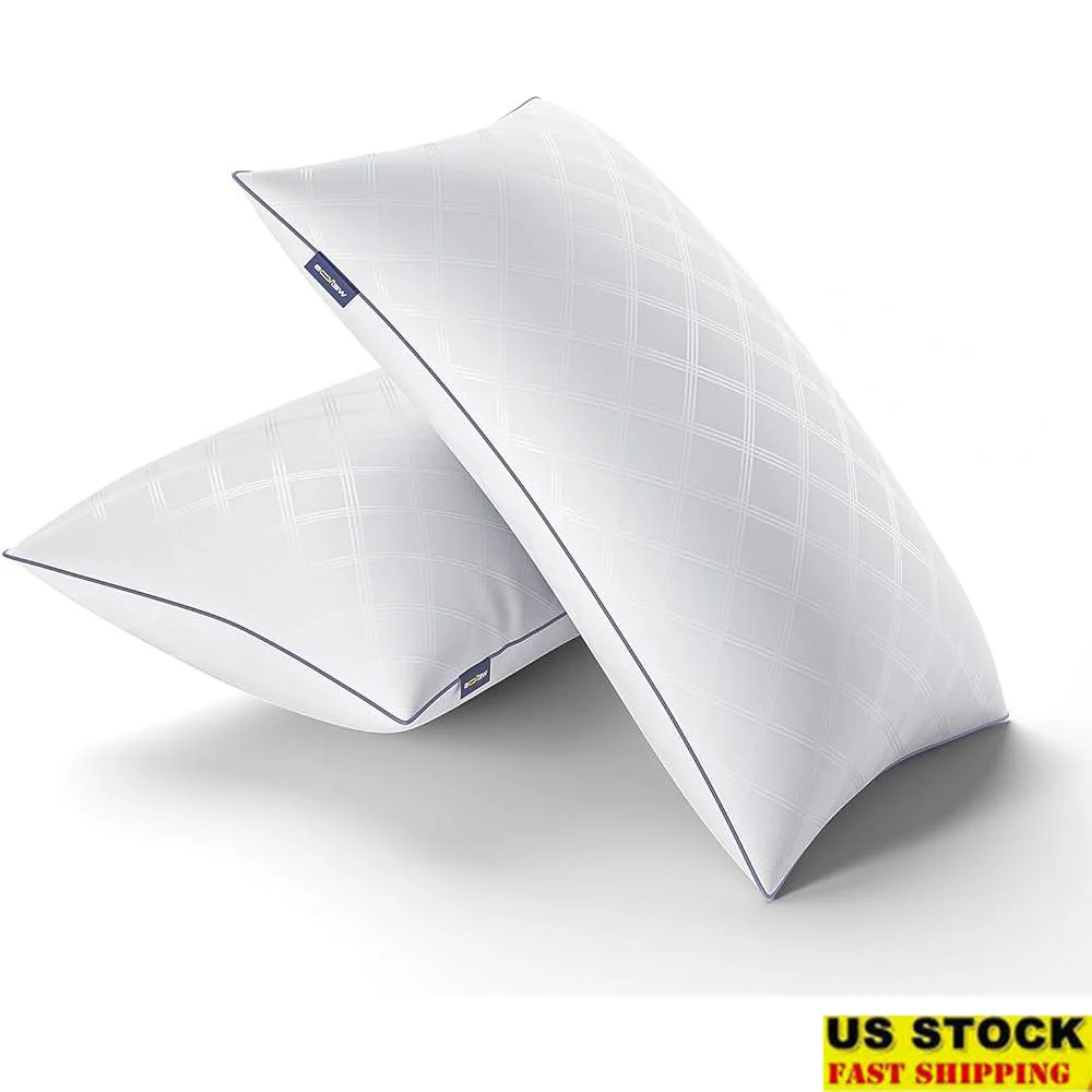 King Size Bed Pillows Set of 2 Soft Firm Hotel Quality Sleeping Pillows Back Side Stomach Sleepers Oeko-Tex Certified Microfiber
King Size Bed Pillows Set of 2 Soft Firm Hotel Quality Sleeping Pillows Back Side Stomach Sleepers Oeko-Tex Certified Microfiber
