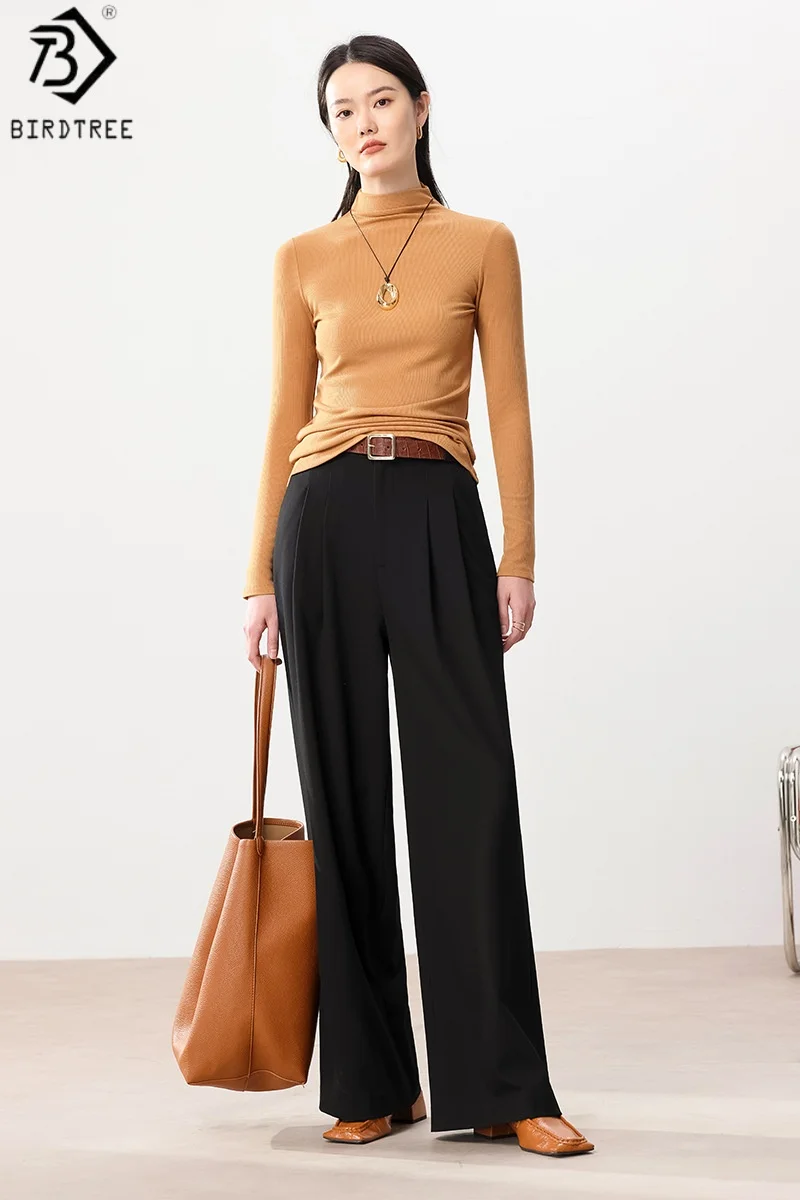 Birdtree 7% Mulberry Silk 10% Spandex Bottom Shirt,Woman Silk Blend Full Sleeve Half High Collar Fall Warmth Knitwear T59304JF
Birdtree 7% Mulberry Silk 10% Spandex Bottom Shirt,Woman Silk Blend Full Sleeve Half High Collar Fall Warmth Knitwear T59304JF