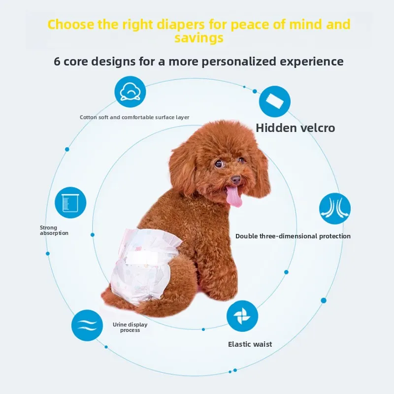 Dog diapers, pet diapers, pet puppy menstrual pants, female dog physiological pants.
Dog diapers, pet diapers, pet puppy menstrual pants, female dog physiological pants.
