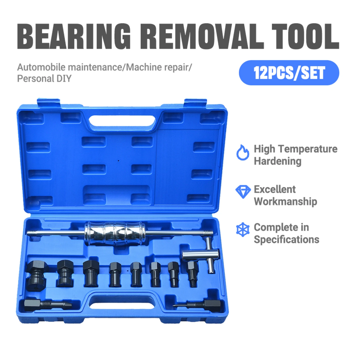 Slide Hammer Bearing Removal Tool 12Pcs/set Internal Extractor for Car Maintenance Blind Hole Bearing Extraction 8-32MM Range
Slide Hammer Bearing Removal Tool 12Pcs/set Internal Extractor for Car Maintenance Blind Hole Bearing Extraction 8-32MM Range