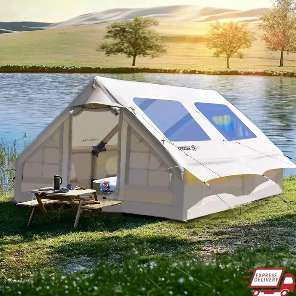 Inflatable Tent Camping 4-8 Person Large Air Tent Quick Setup Waterproof Glamping 4 Season Outdoor Oxford with Pump Windproof
Inflatable Tent Camping 4-8 Person Large Air Tent Quick Setup Waterproof Glamping 4 Season Outdoor Oxford with Pump Windproof