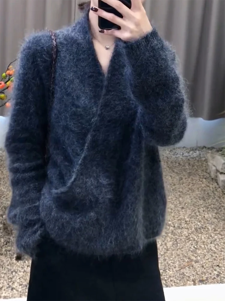 Korean Sle V-Ne Plu Knitwear Women's Loose Fit Autumn Winter New Sle Large Size Casual Versatile Top Snow Dr
Korean Sle V-Ne Plu Knitwear Women's Loose Fit Autumn Winter New Sle Large Size Casual Versatile Top Snow Dr