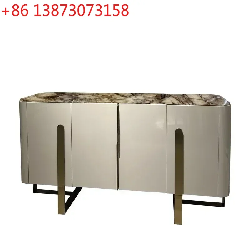 Italian light luxury dining side cabinet marble surface stainless steel metal foot living room locker
Italian light luxury dining side cabinet marble surface stainless steel metal foot living room locker