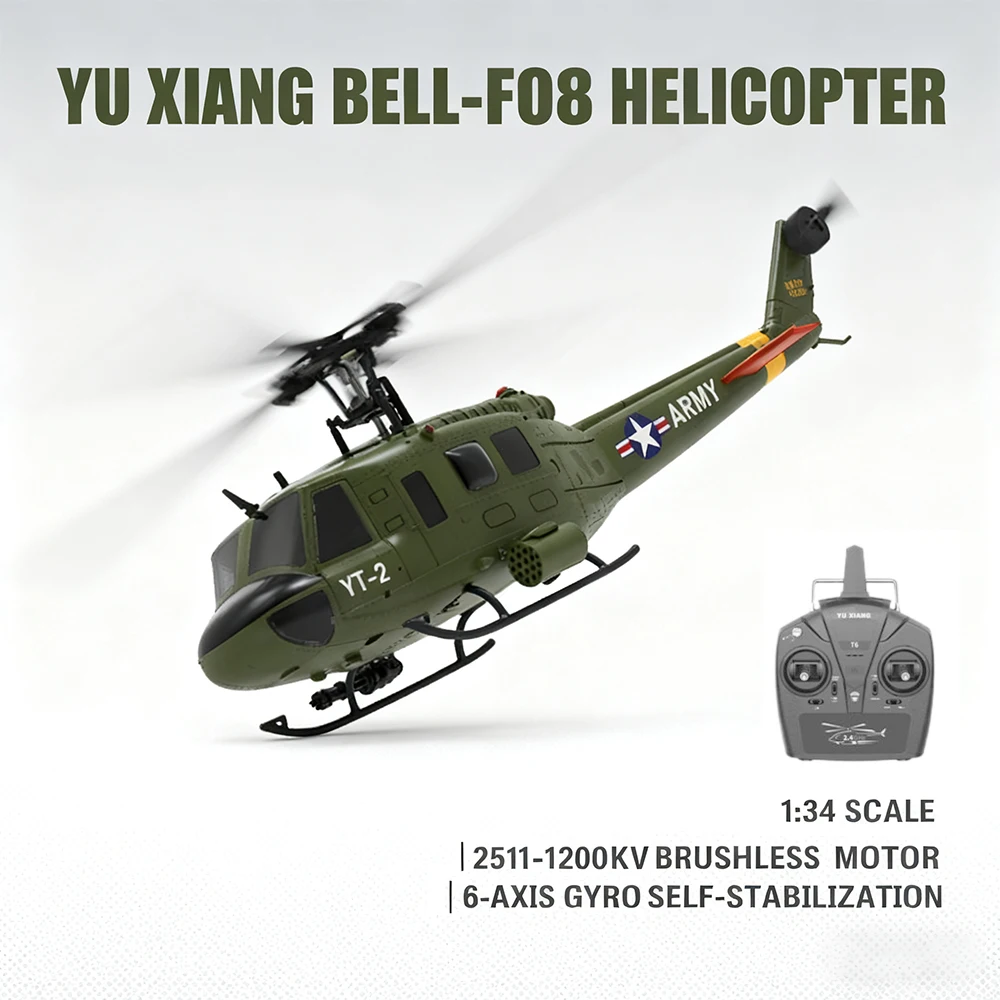 2.4G 6CH YUXIANG F07 UH-1 Huey Helicopter Dual Brushless Motor 120m 6-axis Gyro Optical Flow Positioning RC Helicopter Toy Gift
2.4G 6CH YUXIANG F07 UH-1 Huey Helicopter Dual Brushless Motor 120m 6-axis Gyro Optical Flow Positioning RC Helicopter Toy Gift