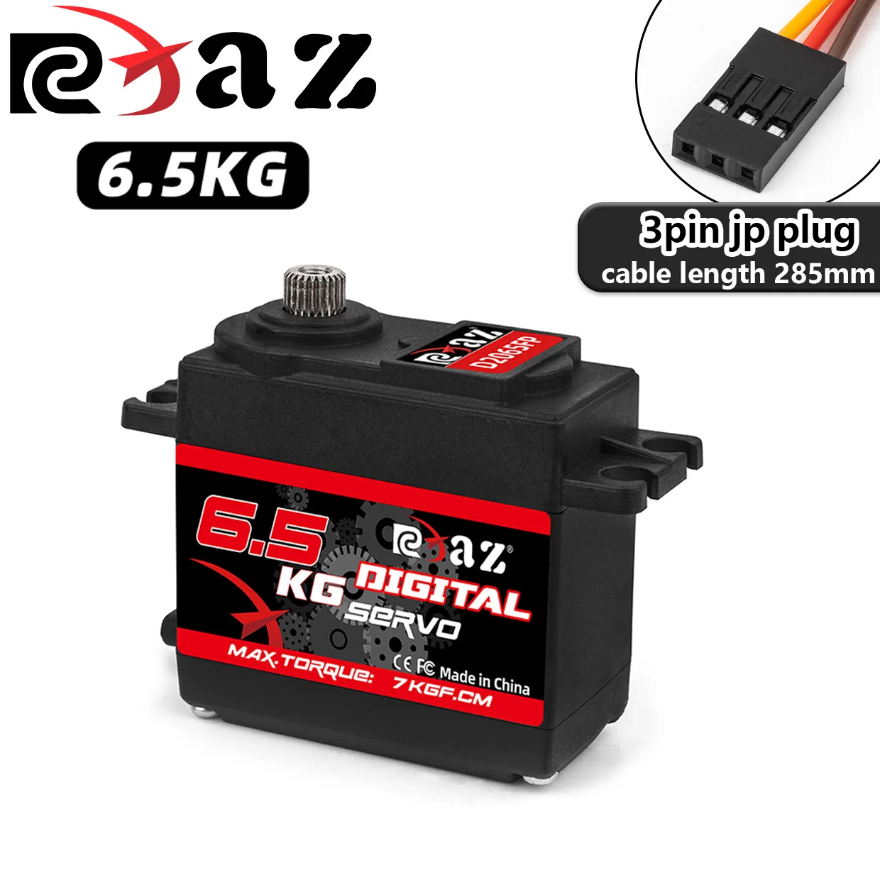 RCXAZ 6.5KG Digital High Speed Servo Motor, Servo Motor Control 180° Metal Gear Servo for Smart Car Robot Boat RC Helicopter
RCXAZ 6.5KG Digital High Speed Servo Motor, Servo Motor Control 180° Metal Gear Servo for Smart Car Robot Boat RC Helicopter