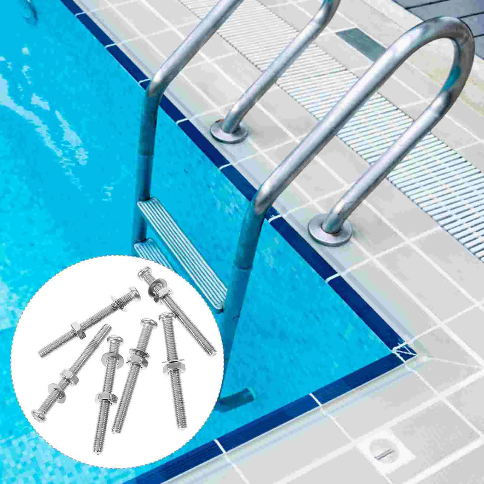 6 Pcs Pool Ladder Rung Step Swimming Accessories Decorative Screws Vacuum Stainless Steel
6 Pcs Pool Ladder Rung Step Swimming Accessories Decorative Screws Vacuum Stainless Steel