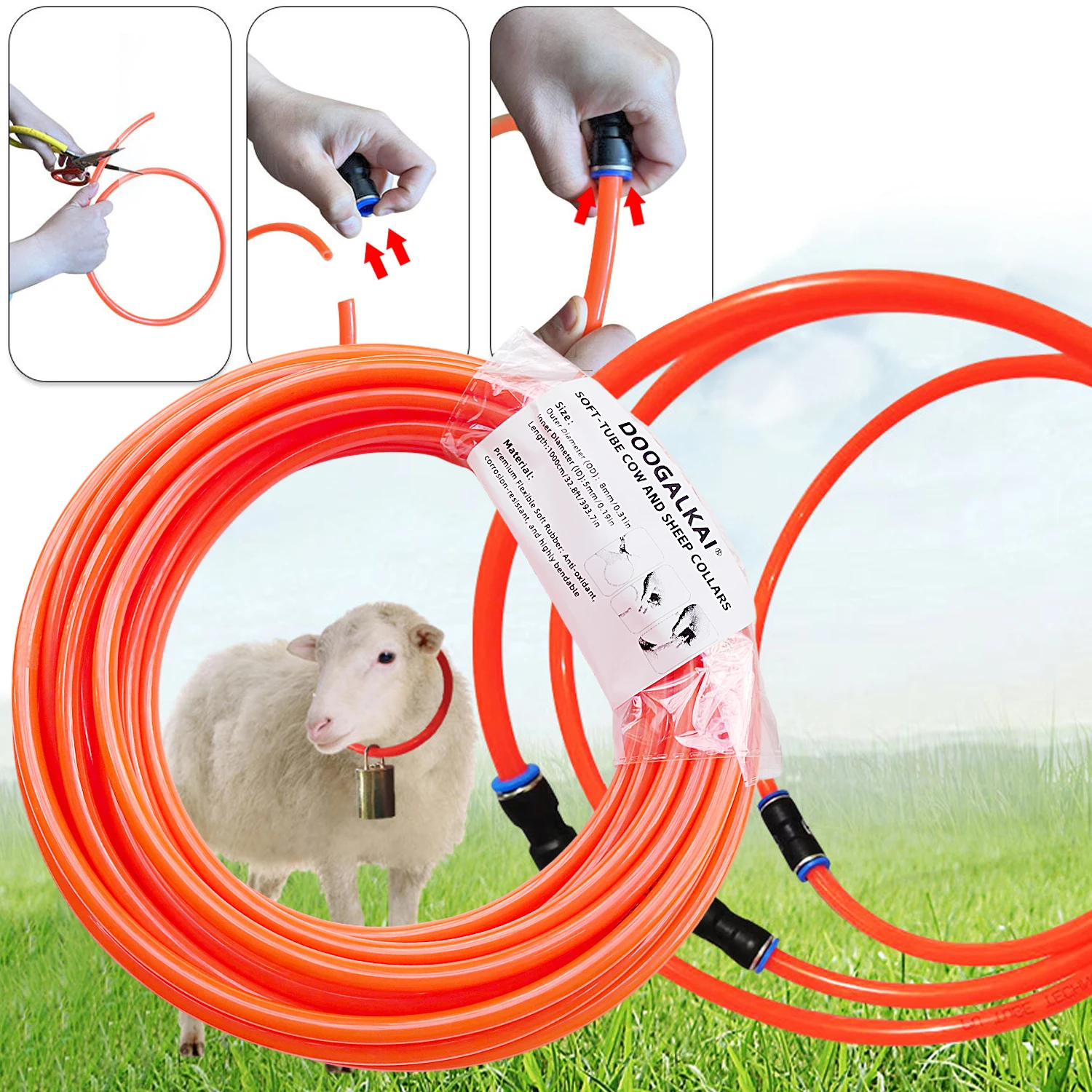 Durable DIY Soft Rubber Tube for Cow Sheep Collars,Snag-Resistant & Neck-Friendly Anti-Lost Farm Animal Neckband (Exclude Bells
Durable DIY Soft Rubber Tube for Cow Sheep Collars,Snag-Resistant & Neck-Friendly Anti-Lost Farm Animal Neckband (Exclude Bells