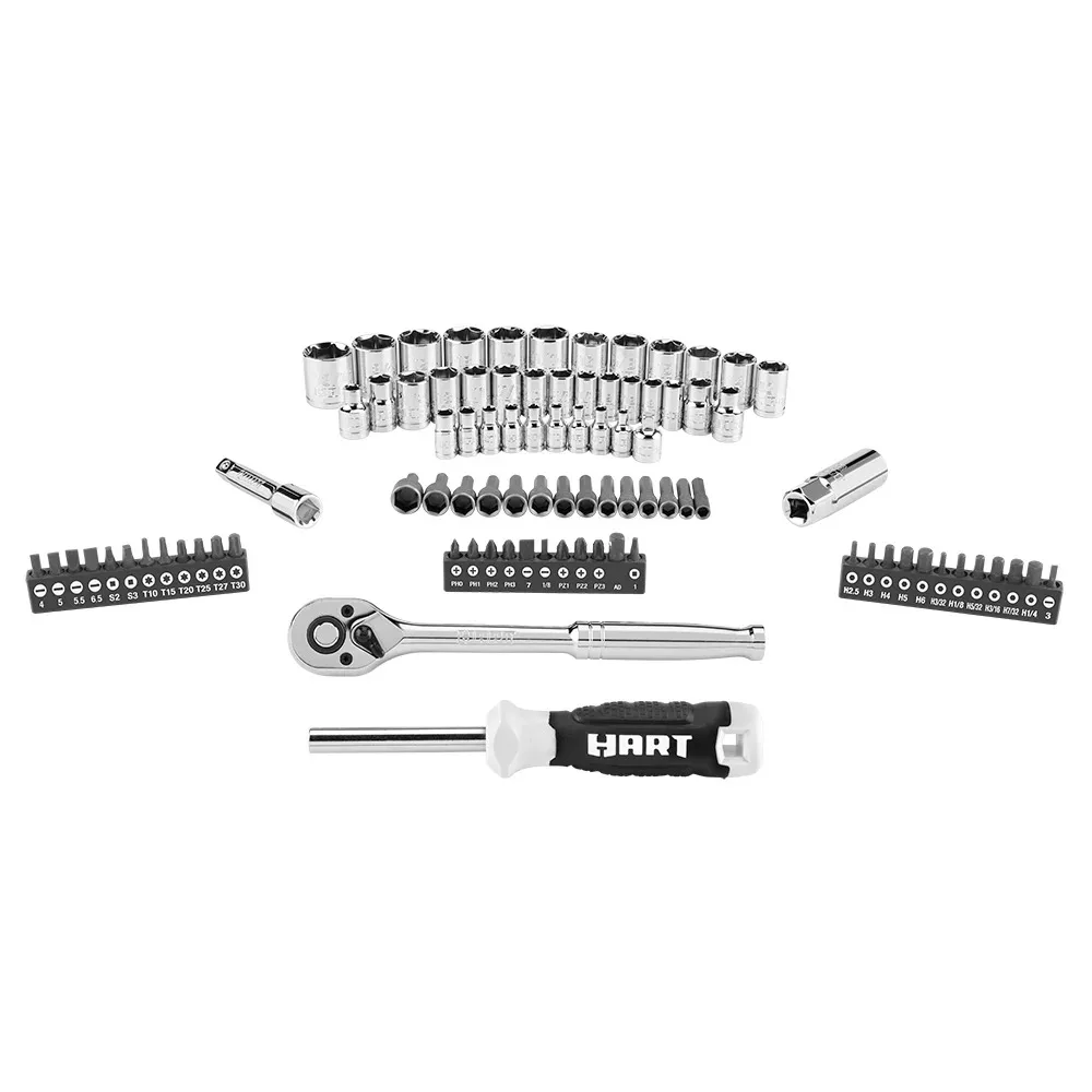 90-Piece 3/8-inch Mechanics Tool Set, Chrome Finish, more speed and access in tight areas compared
90-Piece 3/8-inch Mechanics Tool Set, Chrome Finish, more speed and access in tight areas compared