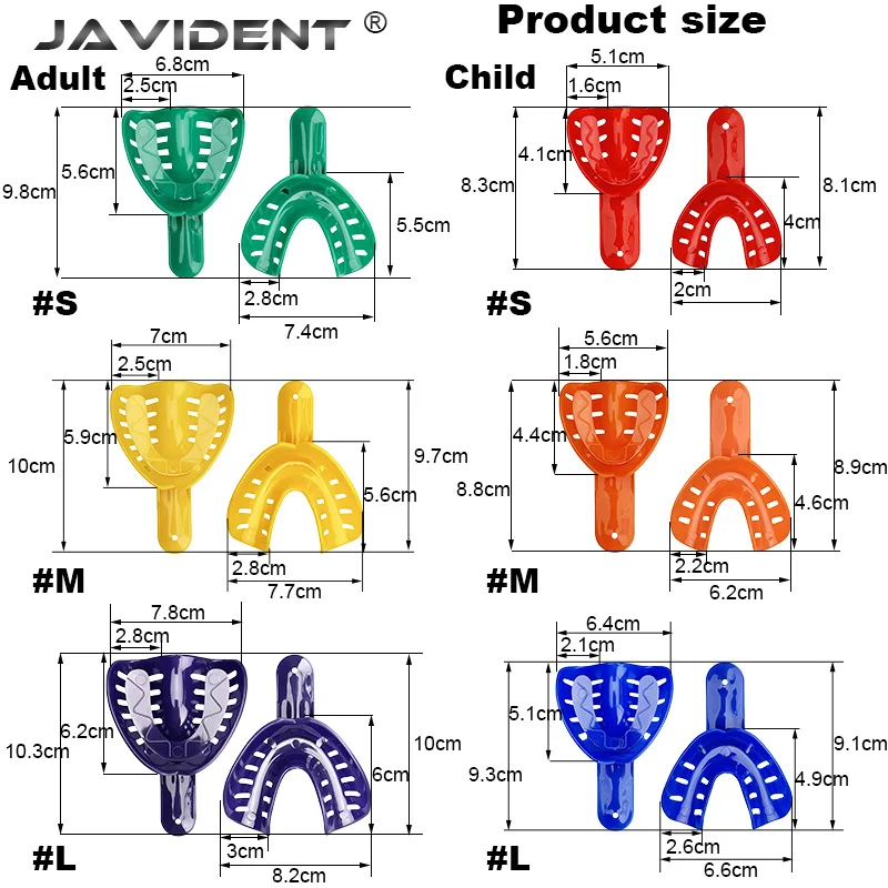 12Pcs Dental Impression Trays for Adults and Children | Oral Impression Materials Disposable Colored Orthodontic Trays
12Pcs Dental Impression Trays for Adults and Children | Oral Impression Materials Disposable Colored Orthodontic Trays