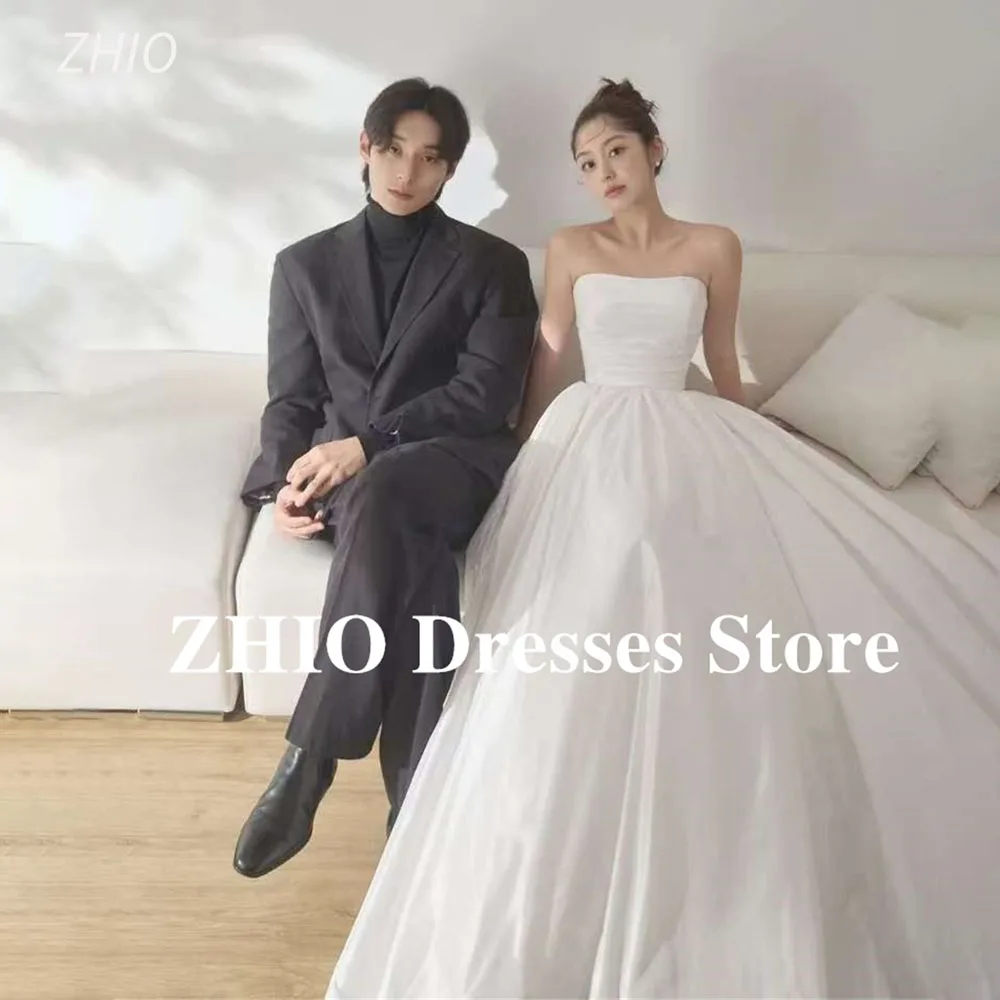 ZHIO Simple Strapless A Line Korea Wedding Dresses Customized Taffeta Bridal Dress Backless Wedding Photo Shoot Bride Gown 웨딩드레스
ZHIO Simple Strapless A Line Korea Wedding Dresses Customized Taffeta Bridal Dress Backless Wedding Photo Shoot Bride Gown 웨딩드레스