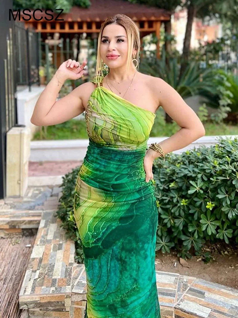 MSCSZ One Shoulder Sleeveless Bodycon Dress Women Fashion Printing Long Dress Bohemian Summer Dresses 2025
MSCSZ One Shoulder Sleeveless Bodycon Dress Women Fashion Printing Long Dress Bohemian Summer Dresses 2025