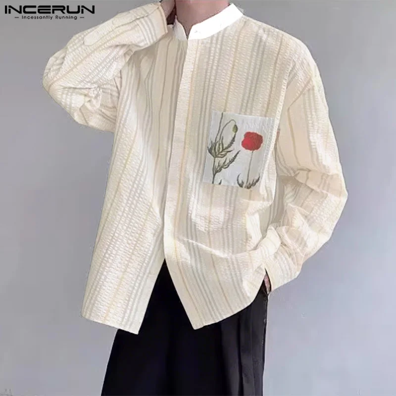 INCERUN Men Shirt Striped Patchwork Stand Collar Long Sleeve Male Shirts Streetwear Tops 2025 Korean Fashion Casual Men Clothing
INCERUN Men Shirt Striped Patchwork Stand Collar Long Sleeve Male Shirts Streetwear Tops 2025 Korean Fashion Casual Men Clothing